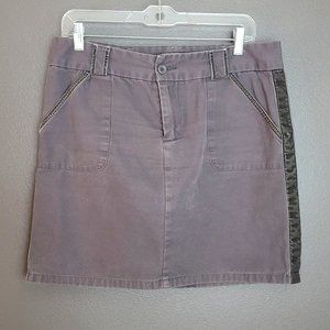 Vintage Old Navy Brand Grey Velvet Side Stripe Mini Khaki Skirt